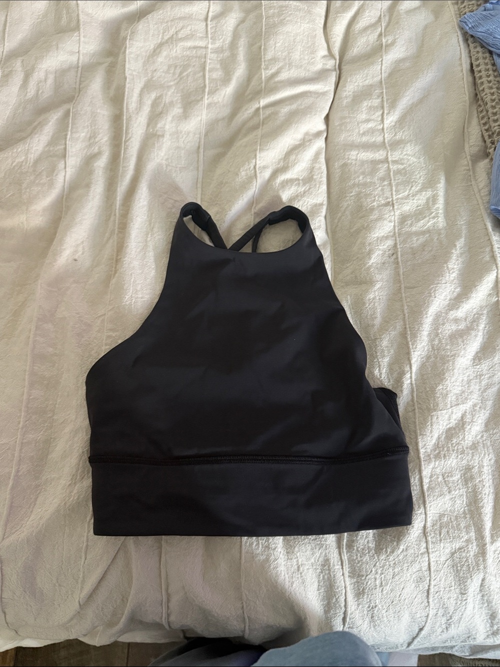 lululemon athletica Black High-Neck Sports Bra with Crisscross Straps